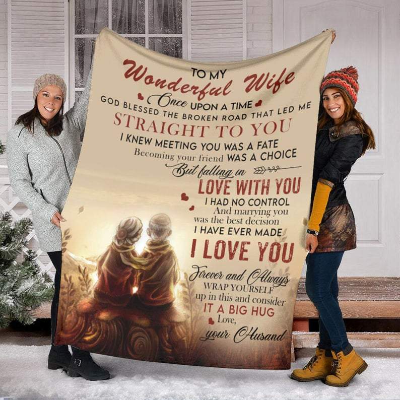 To My Wonderful Wife Poster Quilt Fleece Blanket ,Mink,Sherpa ,Birthday,Family ,Picnic Blanket Gift For Wife Family Home Decor Bedding Couch Sofa Soft And Comfy Cozy