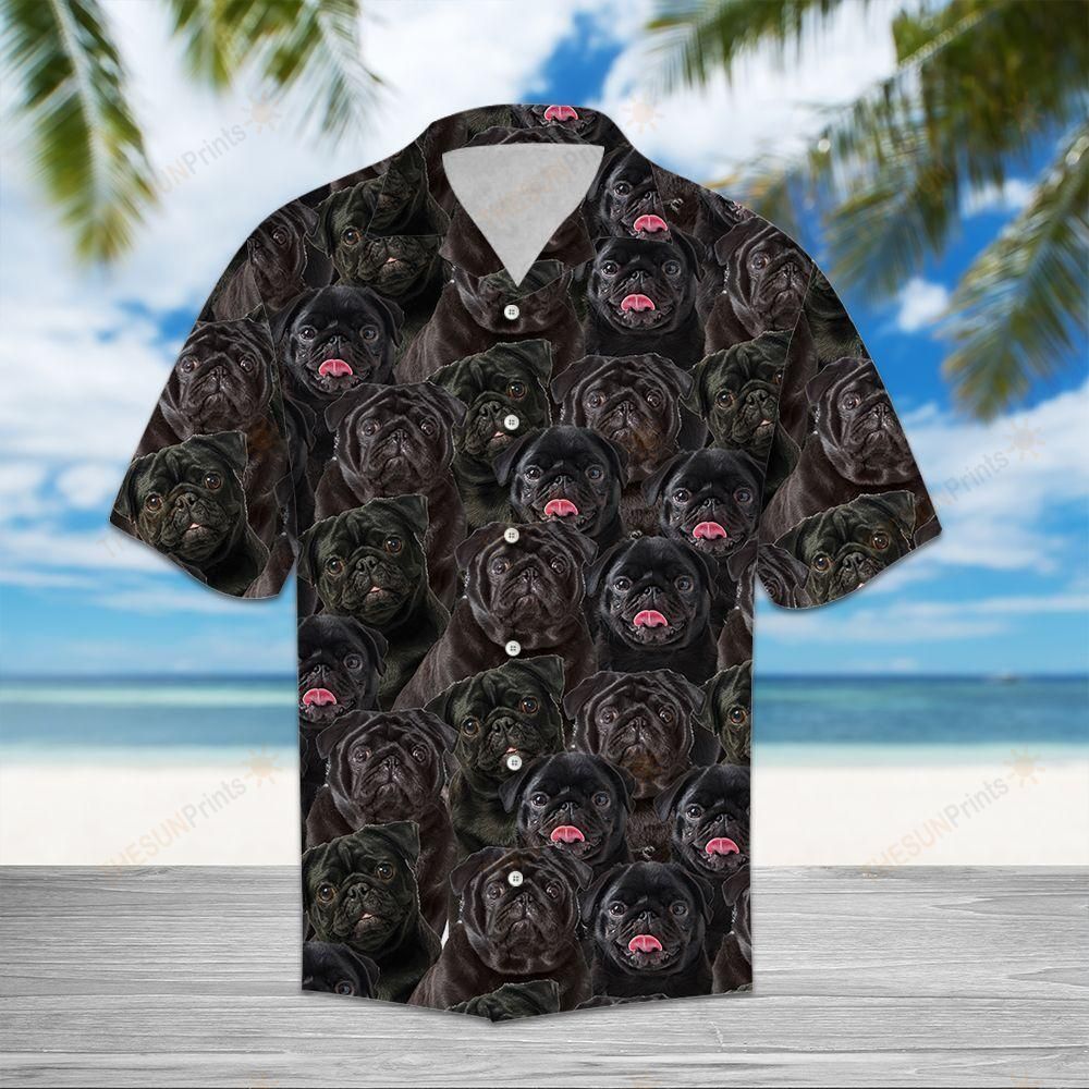 Black Pug Awesome Hawaiian Shirt Ha107117