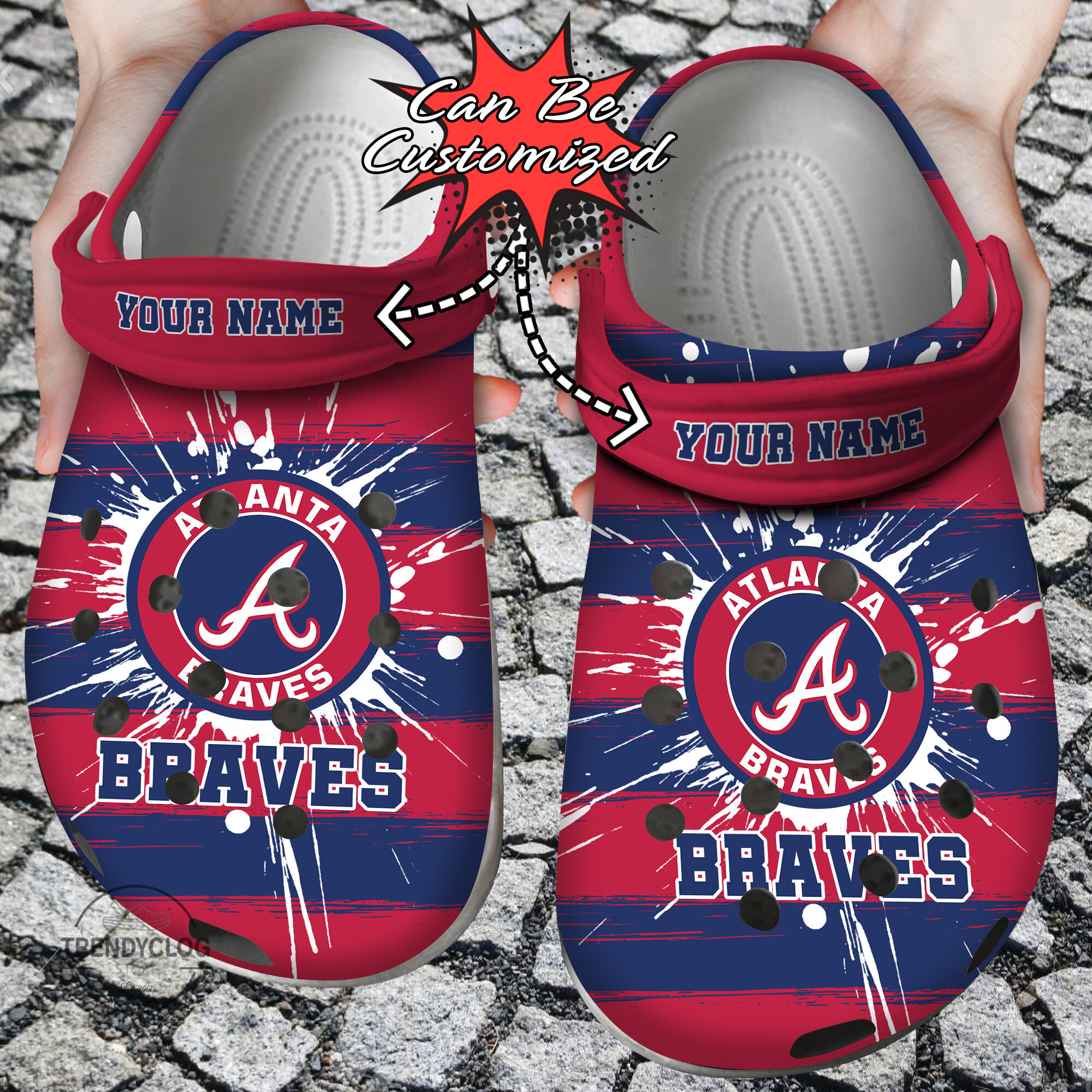 Baseball Crocs – Personalized A.Braves Spoon Graphics Watercolour Clog Shoes