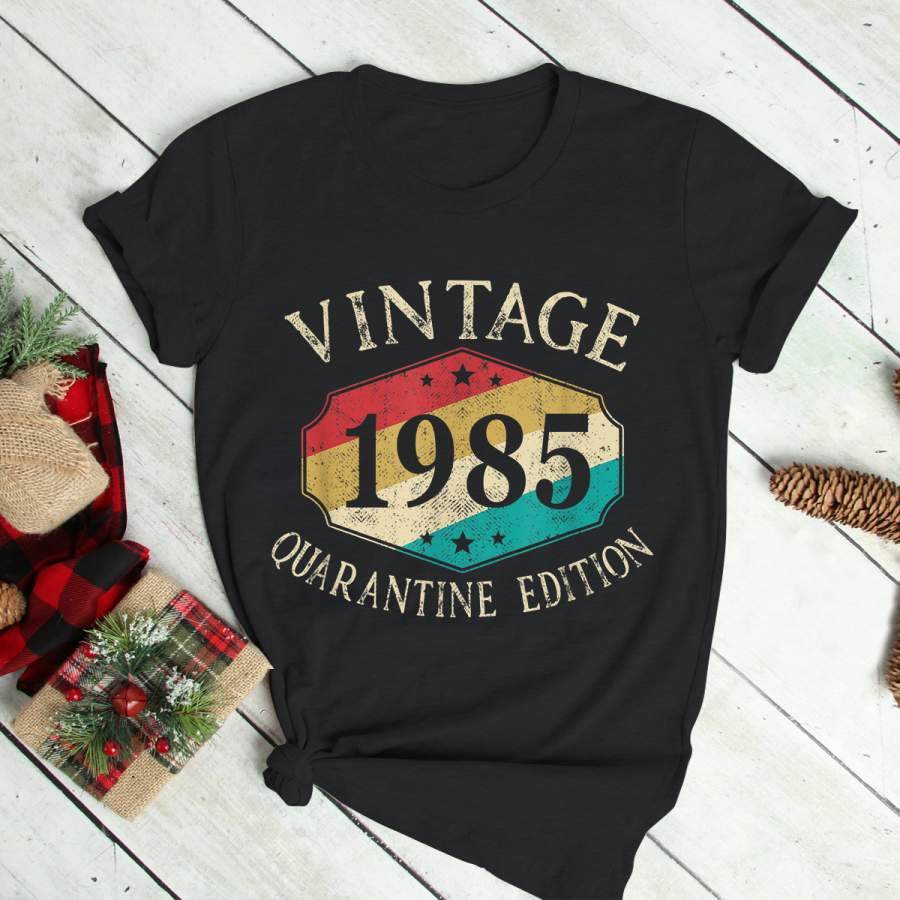 Vintage Made in 1985 36th Bday Gifts 36 Quarantine Birthday T-Shirt