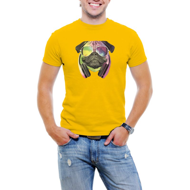 Colorful D.J Pug Men’s T-Shirt