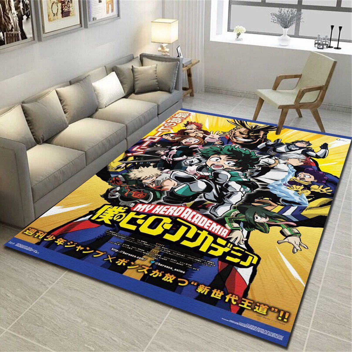 My Hero Academia Key Art Area Rugs, Living Room Carpet