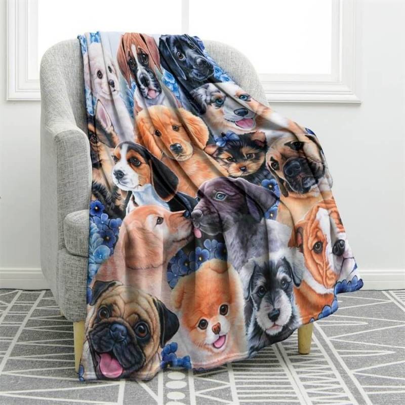 Puppy Collage CLM2312548S Sherpa Fleece Blanket