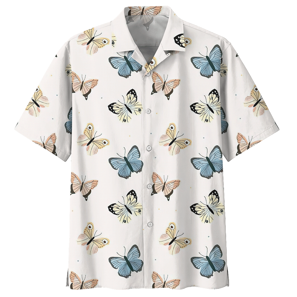 Butterfly White Awesome Design Unisex Hawaii Shirt For Men And Women Ha31112