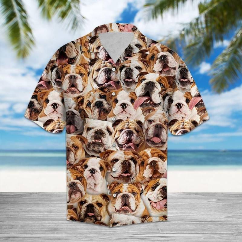 Artsyhomes Bulldog Awesome Hawaiian Ha47336