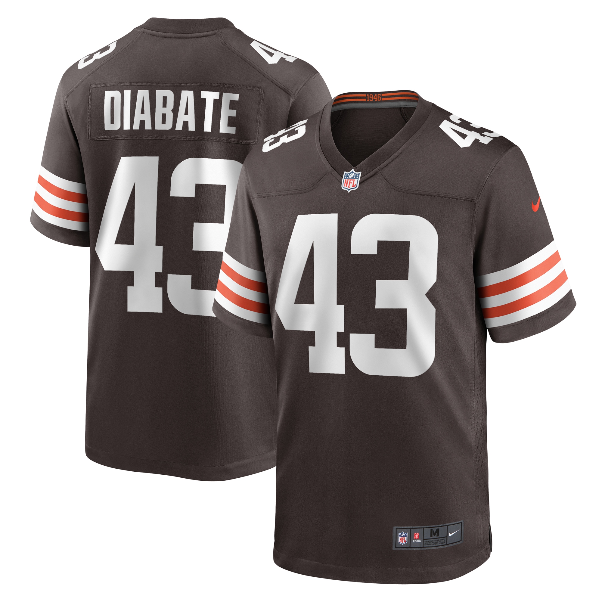 Mohamoud Diabate Cleveland Browns Team Game Jersey – Brown