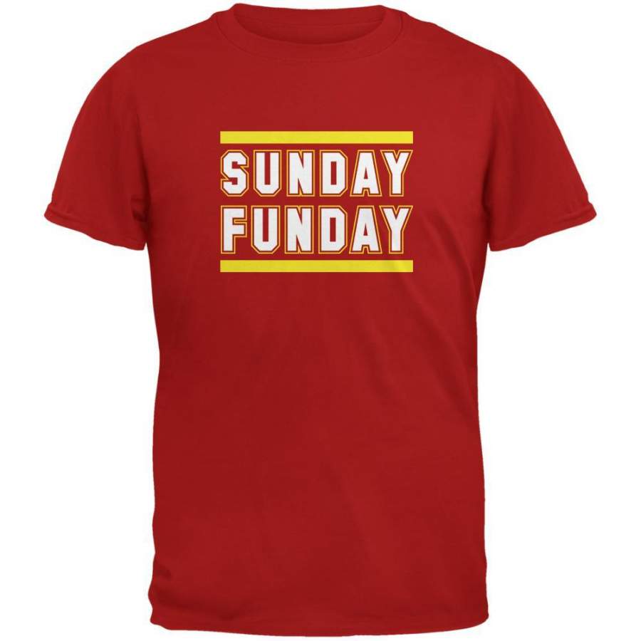 Sunday Funday Kansas City Red Adult T-Shirt