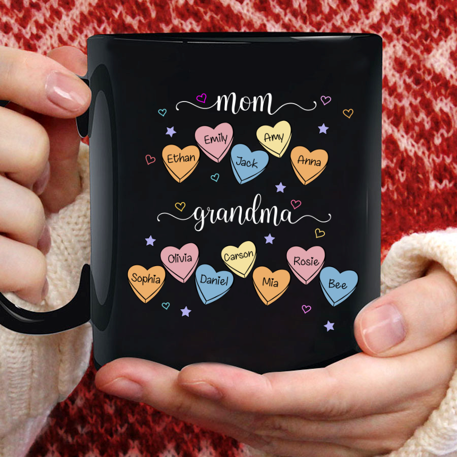 Mom Grandma Hearts Personalized Mug