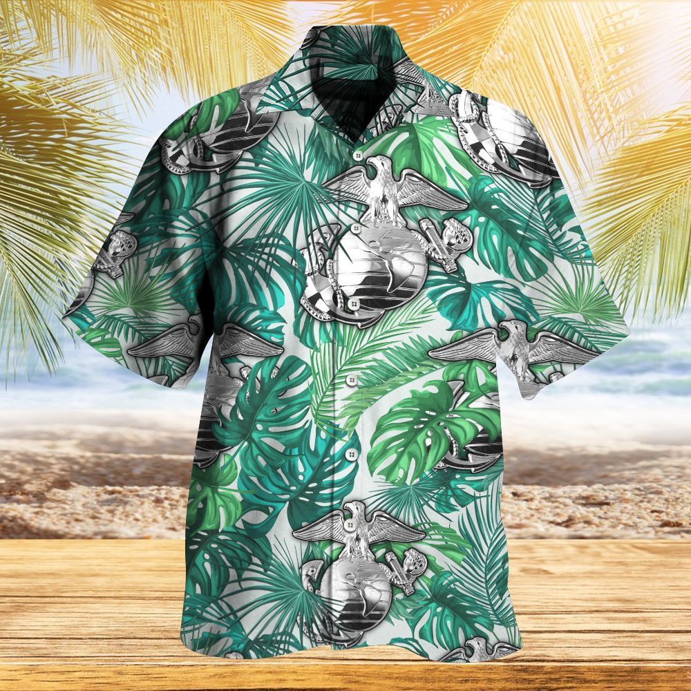 Us Marine Corps Metal Tropical Hawaiian Shirt | For Men & Women ...