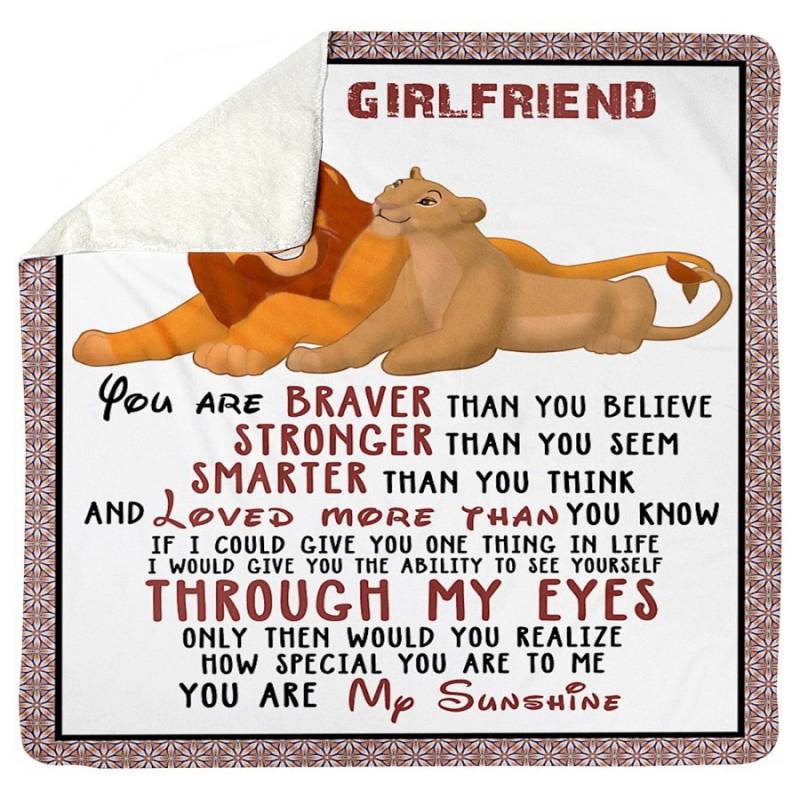 You Are My Sunshine Lions Lovely Message Gifts For Girlfriends Sherpa Blanket