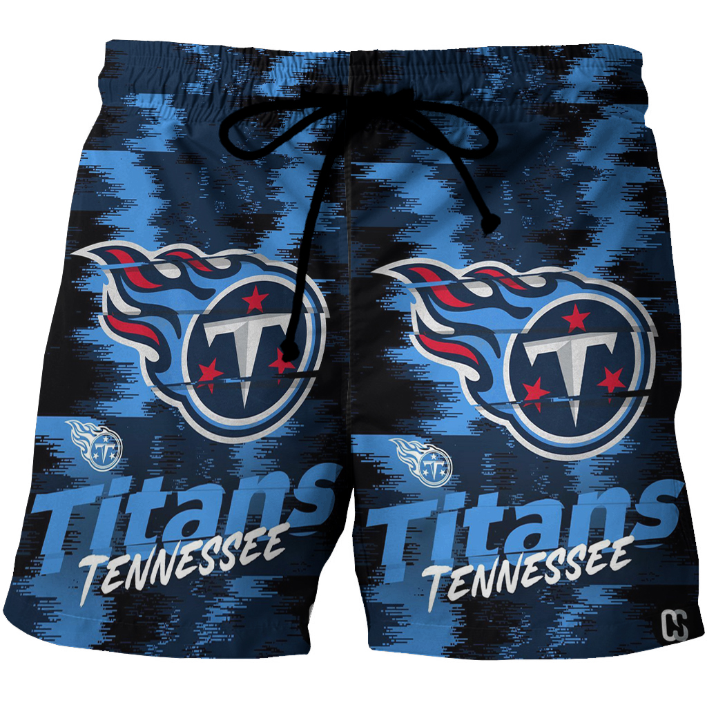 Tennessee Titans Emblem V4 3D All Over Print Summer Beach Hawaiian Short