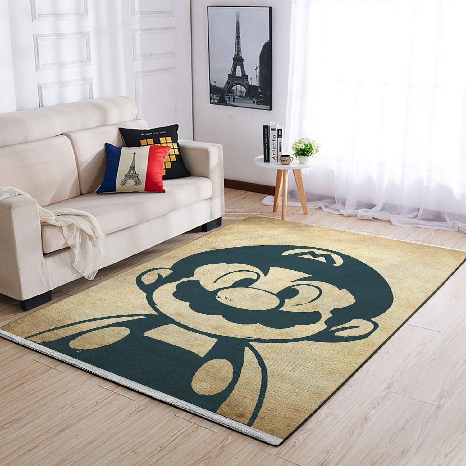 Super Mario Area Rug Nintendo Video Game Carpet, Gamer Living Room Rugs, Floor Decor 1910103