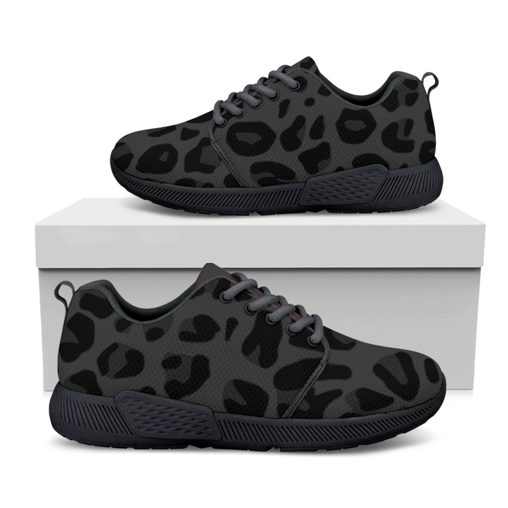 Black Leopard Print Black Athletic Shoes