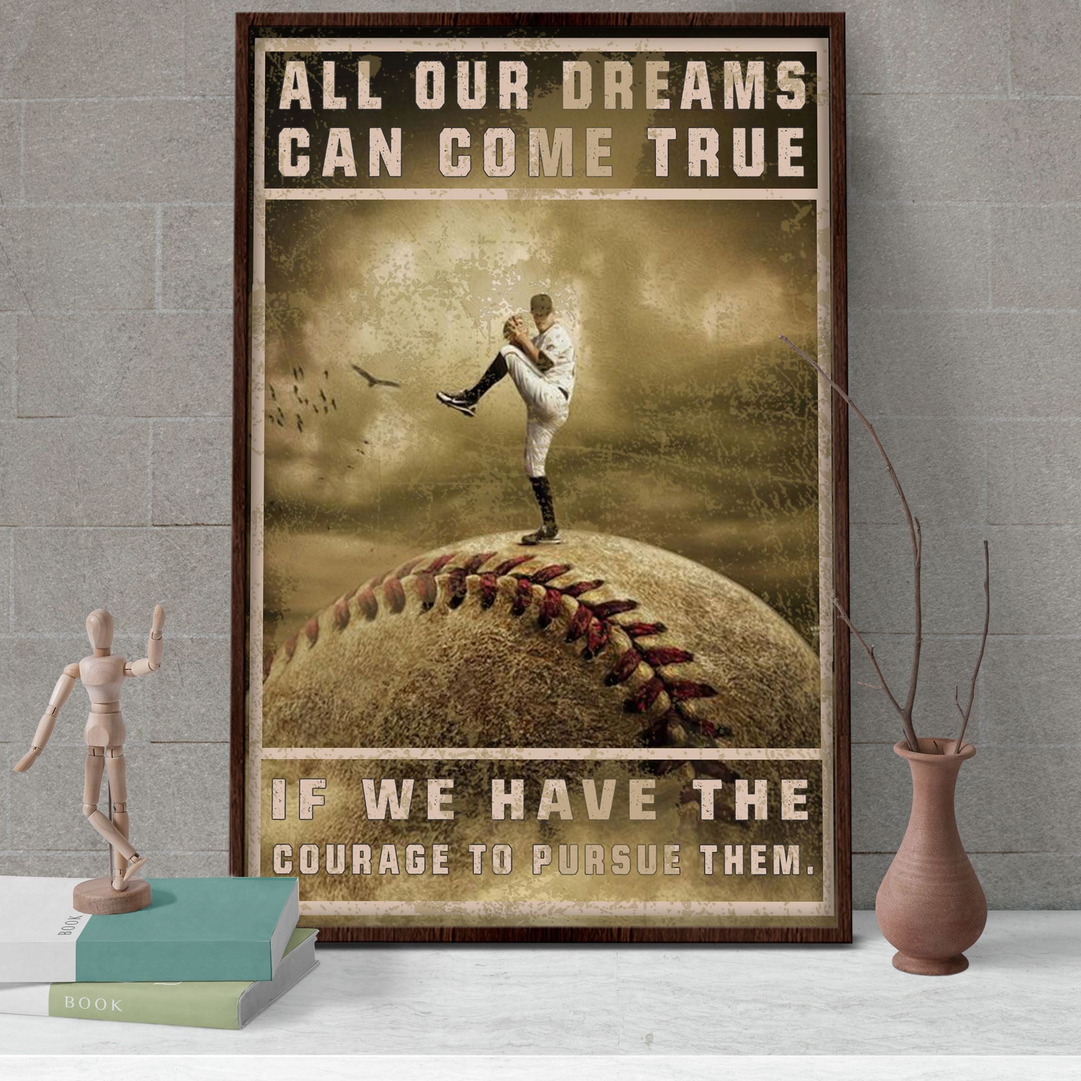 Baseball Vintage Poster – All Our Dreams Can Come True Canvas Home Décor Birthday Christmas Gifts For Men Women – Gigo Smart