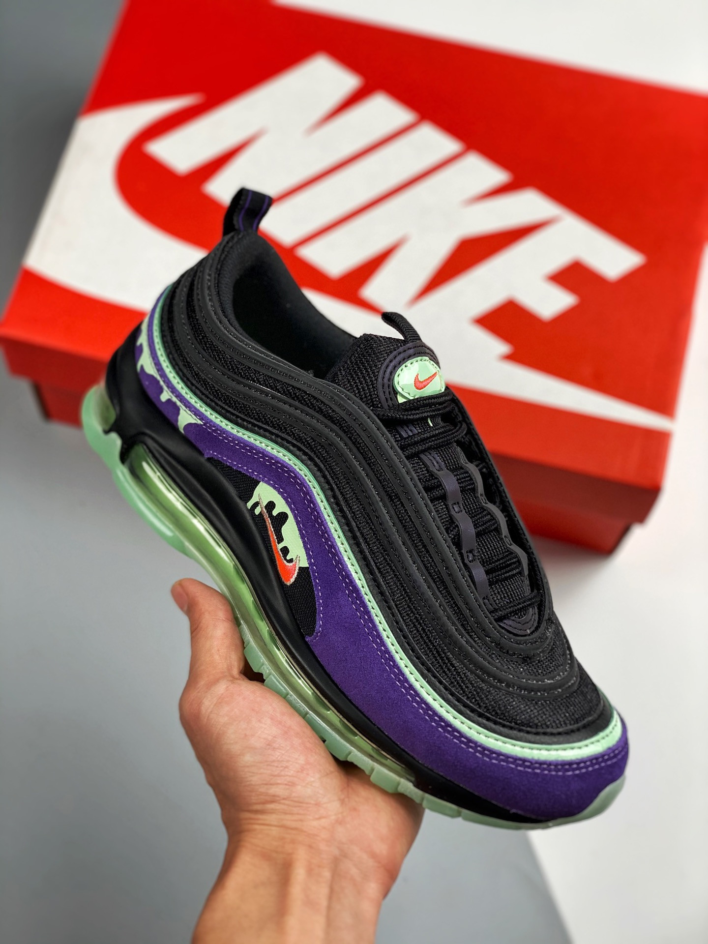 Nike Air Max 97 ‘Slime Halloween’ BlackGreen-Purple 5339659