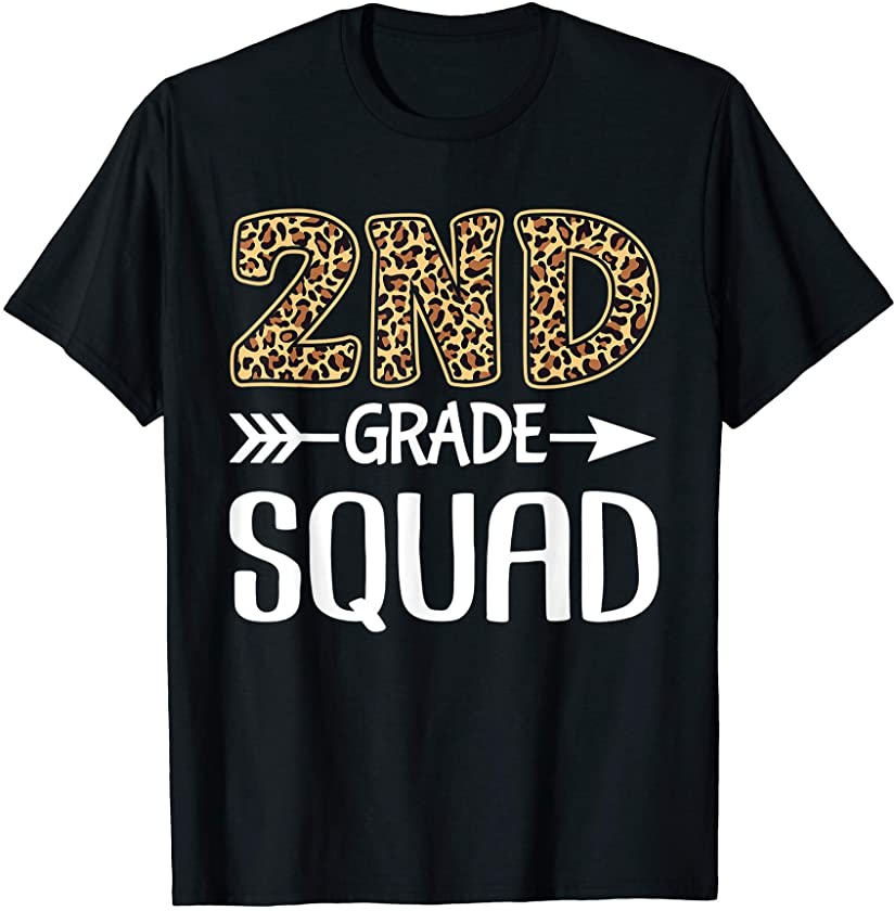 2nd Grade Squad Leopard Second Grade Teacher Student T-Shirt