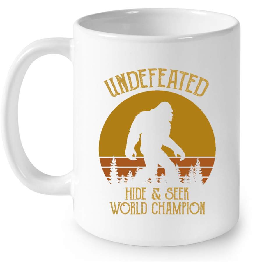 Undefeated Hid And Seek World Champion, Sunset Classic Vintage Retro – Full-Wrap Coffee White Mug