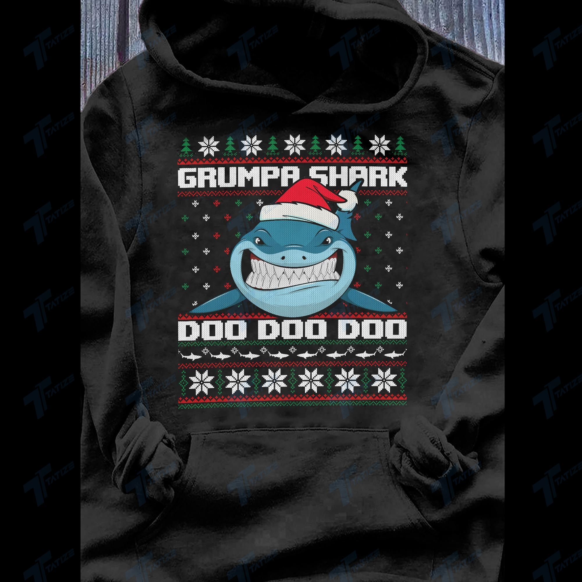 Christmas grumpa shark doo doo doo Graphic Unisex T Shirt, Sweatshirt, Hoodie Size S – 5XL