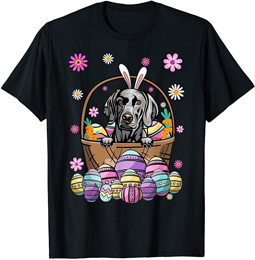 Bunny Weimaraner Dog Happy Easter Day Lover Egg Hunt T-Shirt