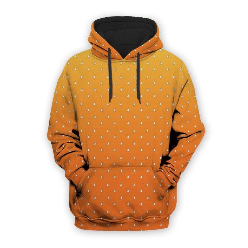 Agatsuma Zenitsu Classic Premium Brushed Pattern Demon Slayer Kimetsu No Yaiba Hoodie