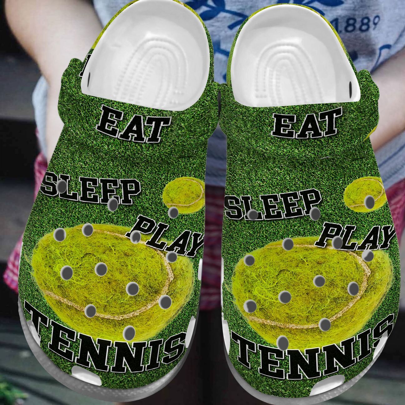 Tennis Personalized Clog, Custom Name, Text, Color, Number Fashion Style For Women, Men, Kid, Print 3D Eat Sleep Play Tennis