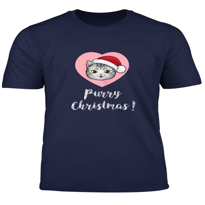 Adorable Purry Kitten Wearing Santa Hat Christmas T Shirt T Shirt