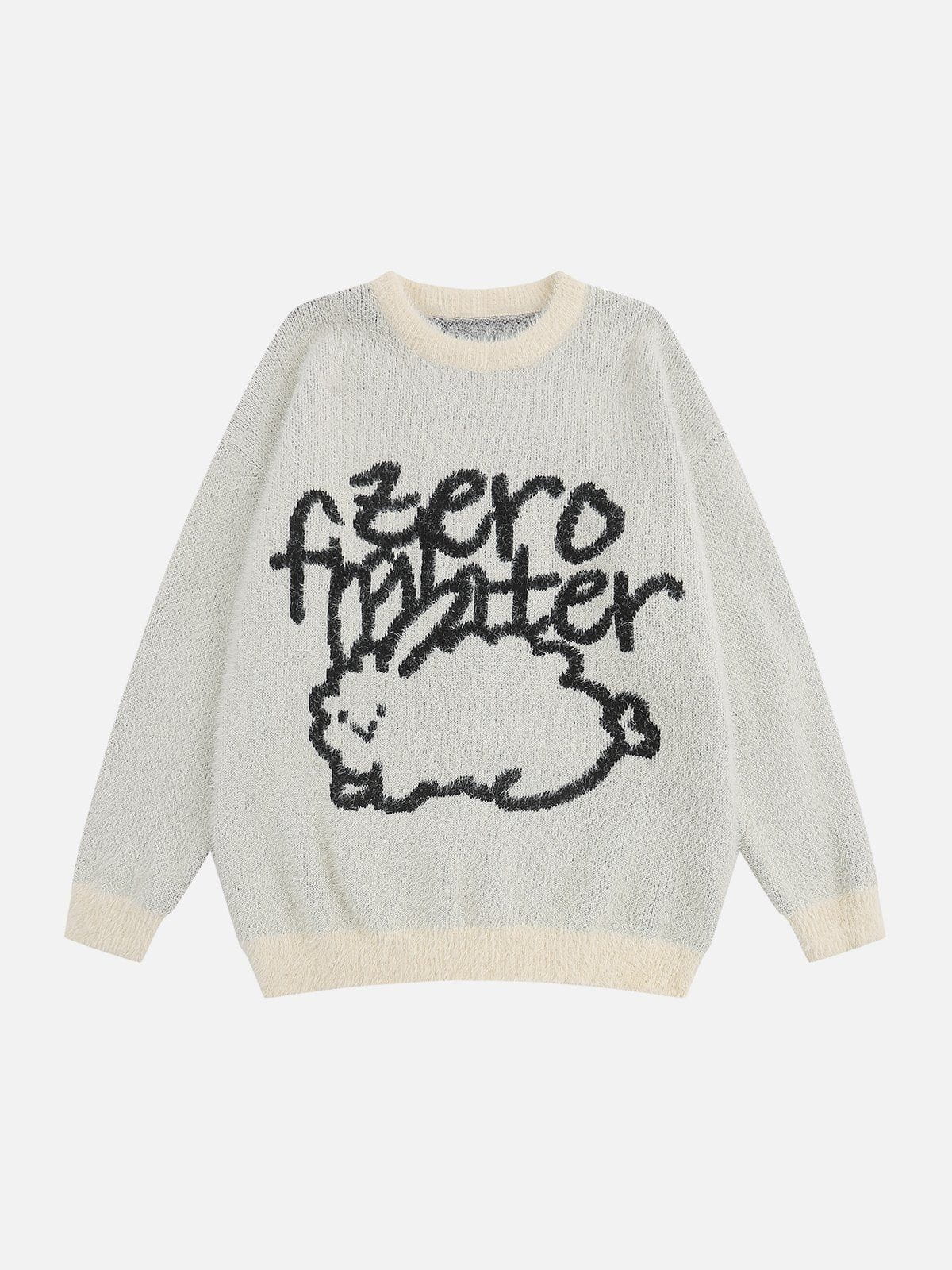 Talishko™ – Rabbit Jacquard Mink-Effect Knit Sweater