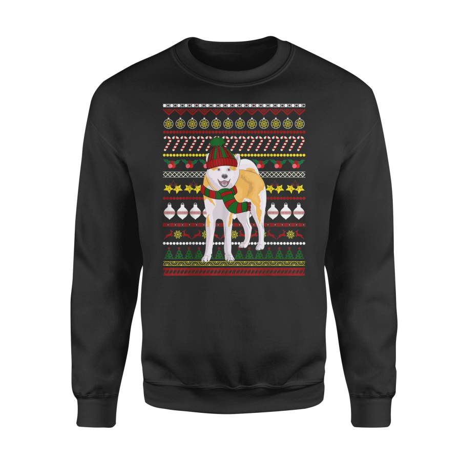 Akita Inu Santa Claus Ugly Sweater Dog Gift T Shirt – Standard Fleece Sweatshirt