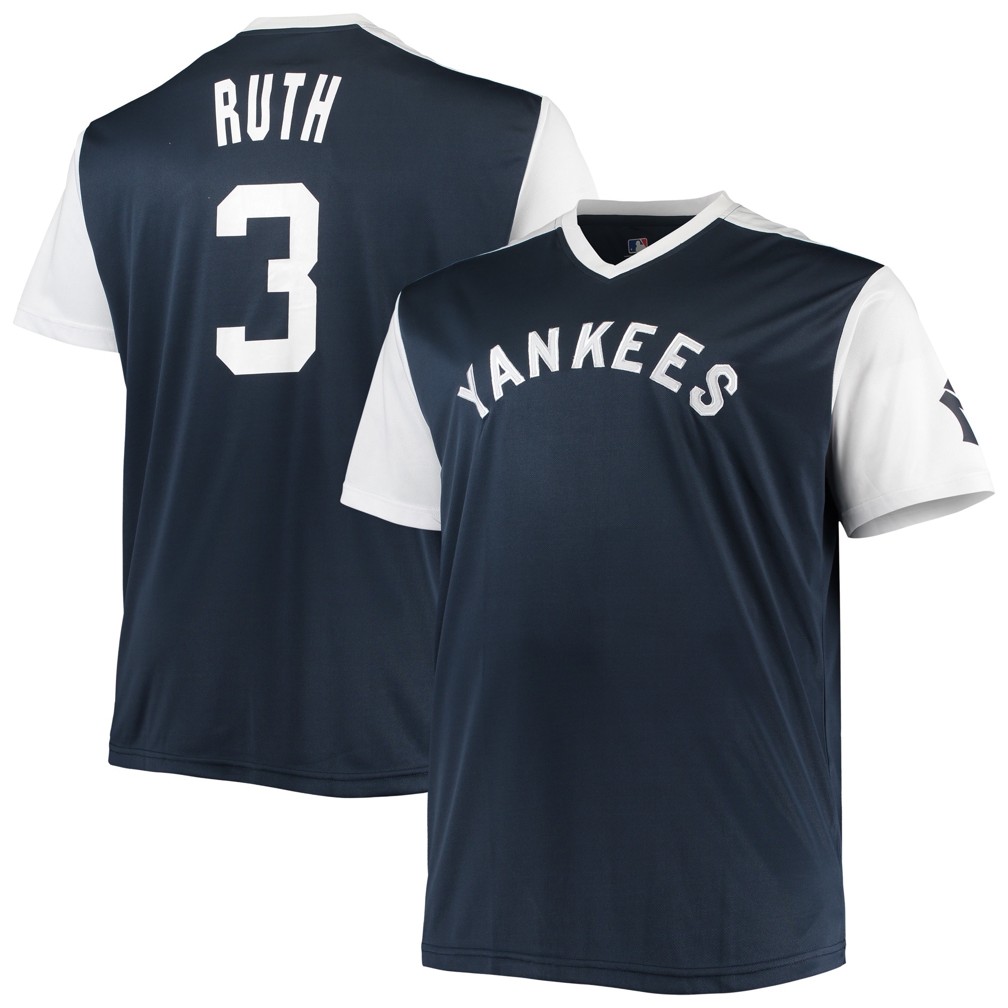 Men’s New York Yankees Babe Ruth Navy/White Cooperstown Collection Player Jersey