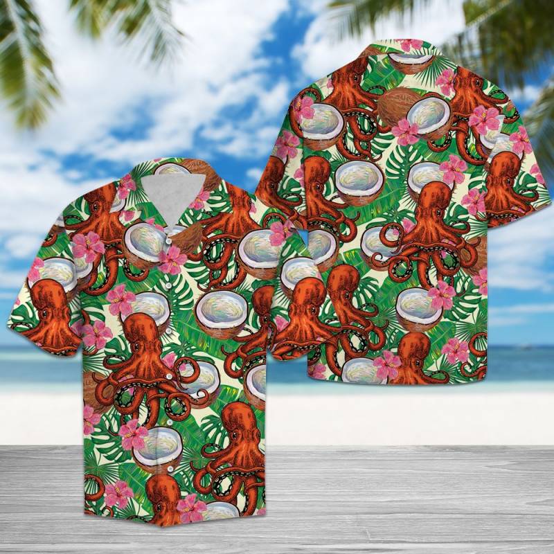 Octopus Tropical Coconut Hawaii Shirt Ha49321