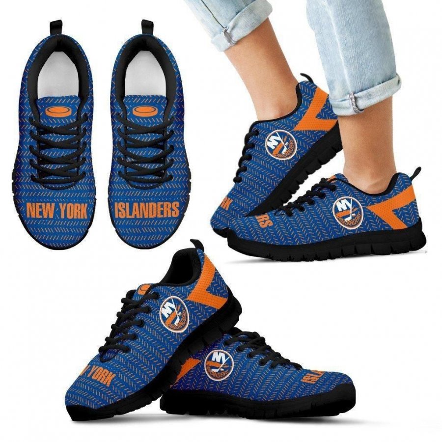 Pattern Logo Slide In Line New York Islanders Sneakers #986