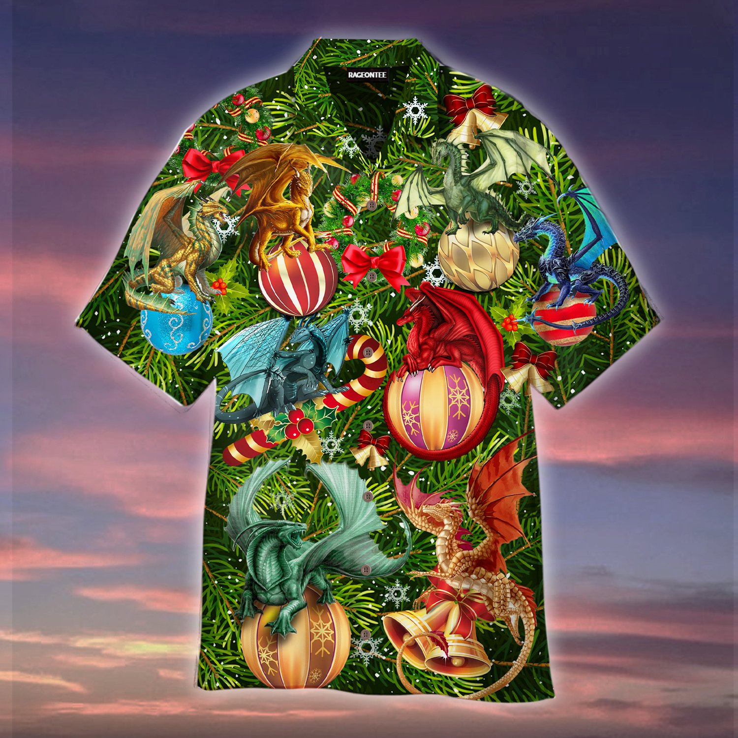 Christmas Dragon Under The Mistletoe Hawaii Shirt For Men Women Adult Ha86643