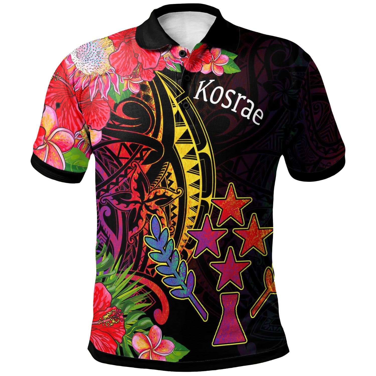 Kosrae State Polo Shirt - Tropical Hippie Style