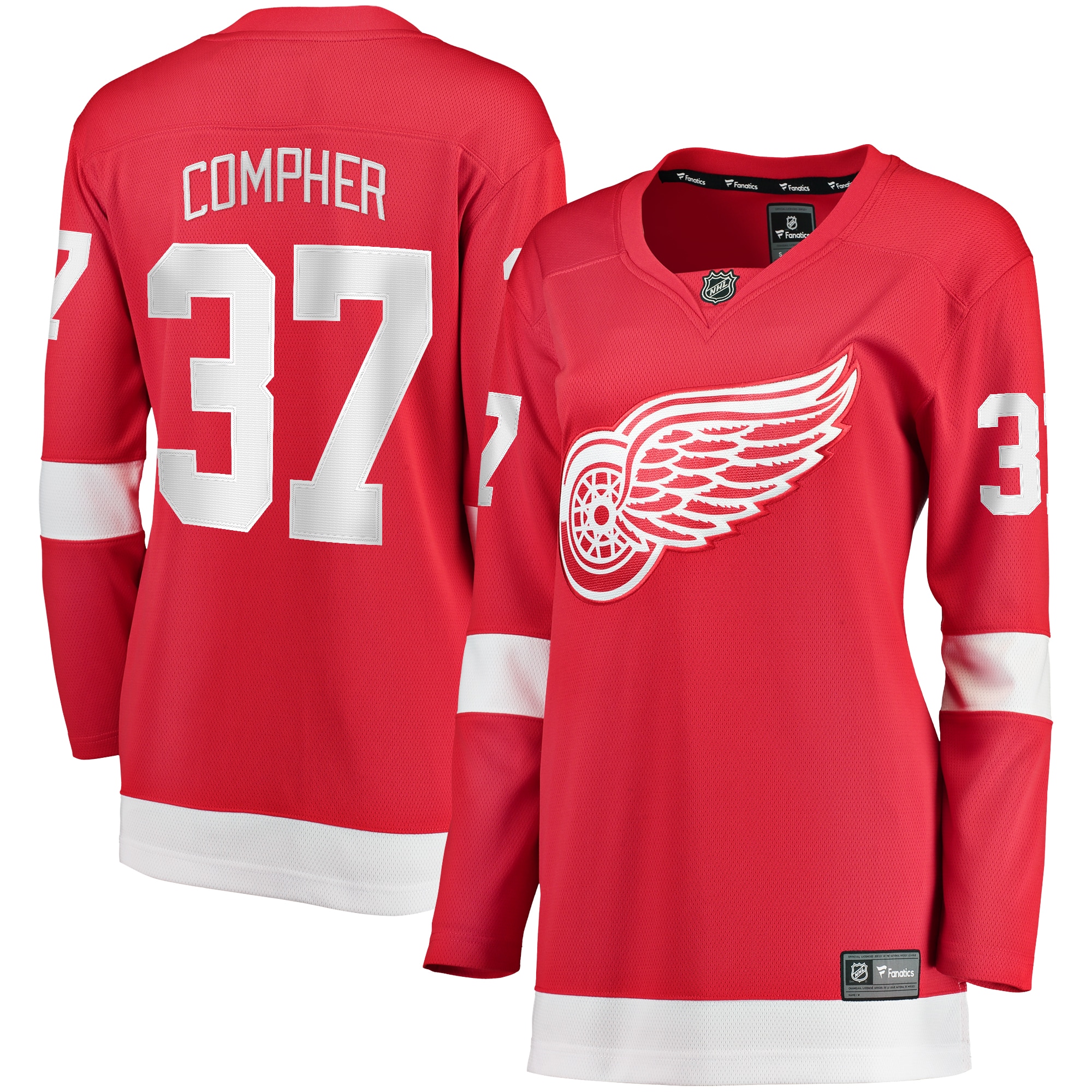 Women's Detroit Red Wings J.T. Compher Red Home Breakaway Player Jersey