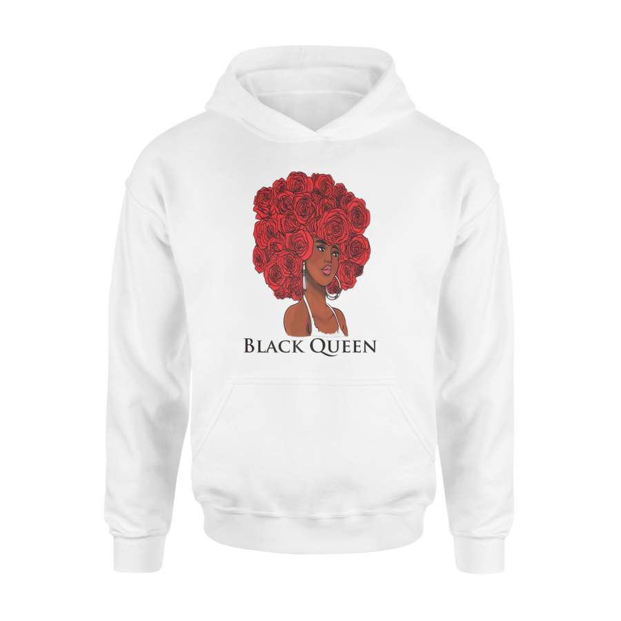 Black Girl Magic Black Queen With Roses Afro Hoodie