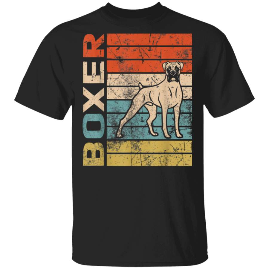 Retro Vintage Boxer Gift Dog Dad Dog Mom Tshirt