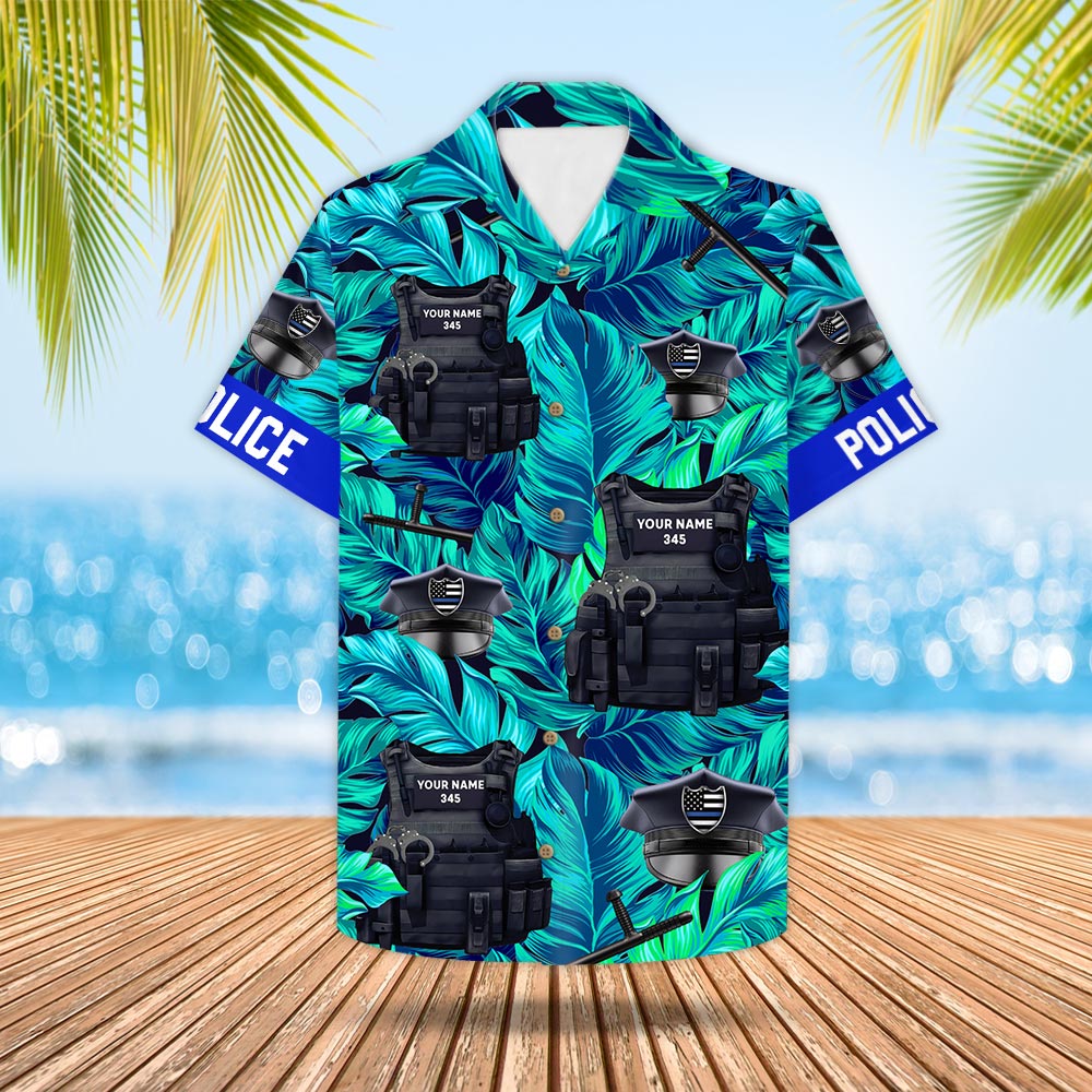 Personalized Police Armor Hawaii Shirt Tropical Pattern Gift For Phts Ha28739