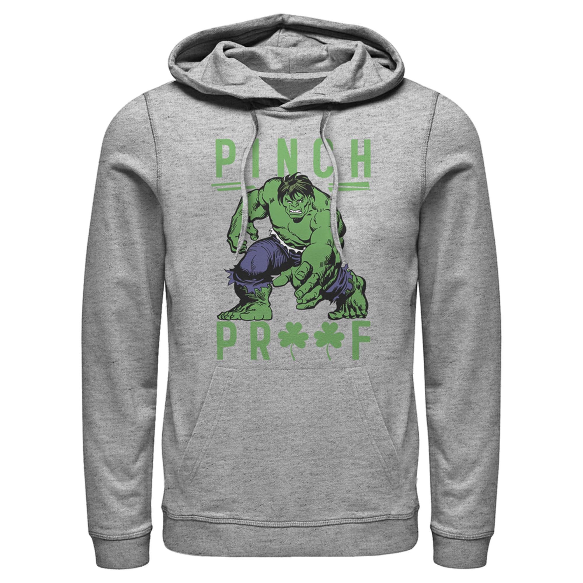 Men’S Marvel St. Patrick’S Day Pinch Proof Clover Hulk Pull Over Hoodie