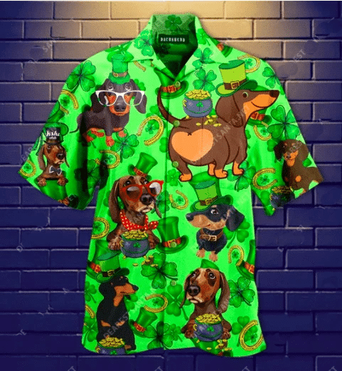 Shop From 1000 Unique Irish Dachshund Dog Patricks Day Shamrock Green Hawaii Aloha Shirts Ha78713