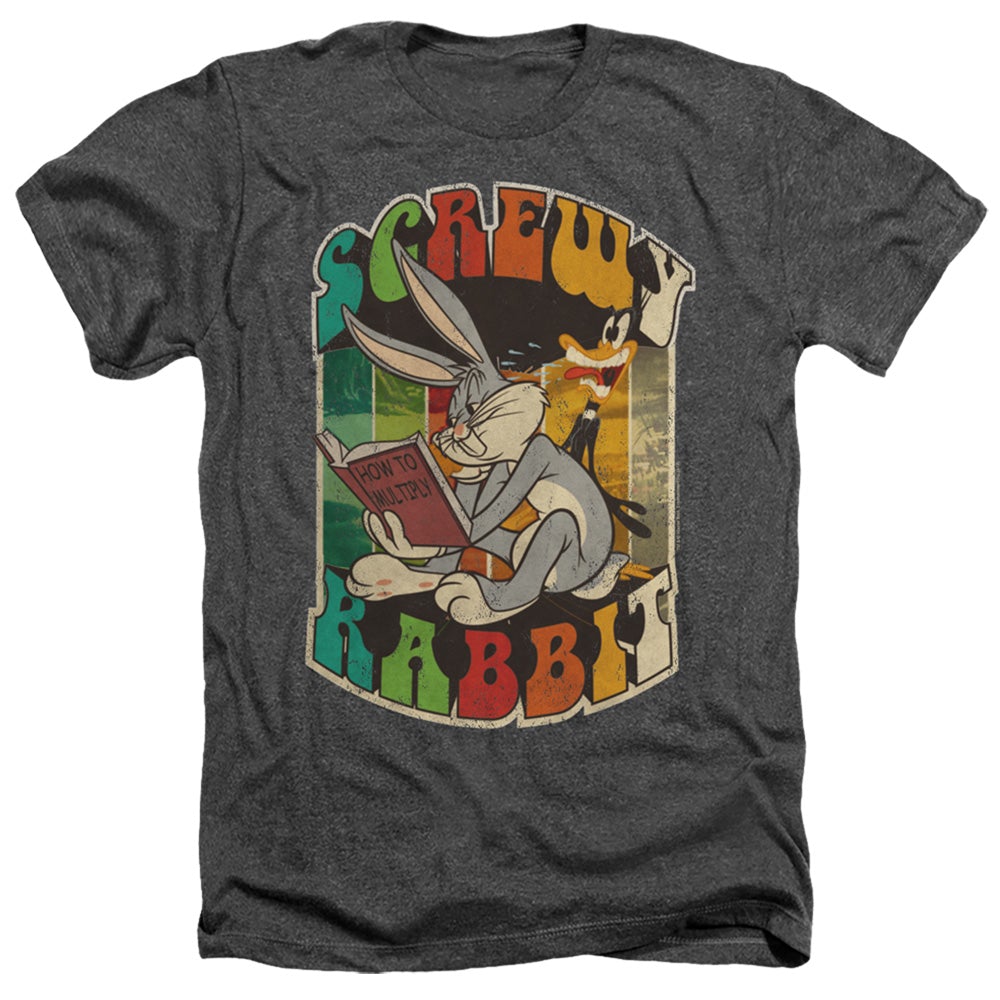 Looney Tunes Screwy Rabbit Heather Mens T Shirt Charcoal