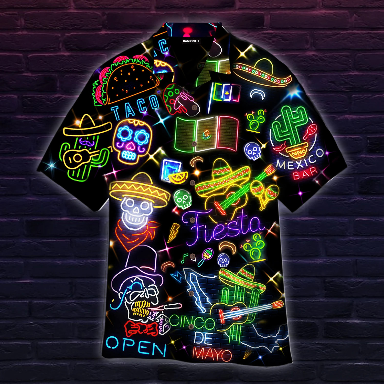 Mexico Neon Color Style Hawaii Shirt Unisex Adult Ha93076