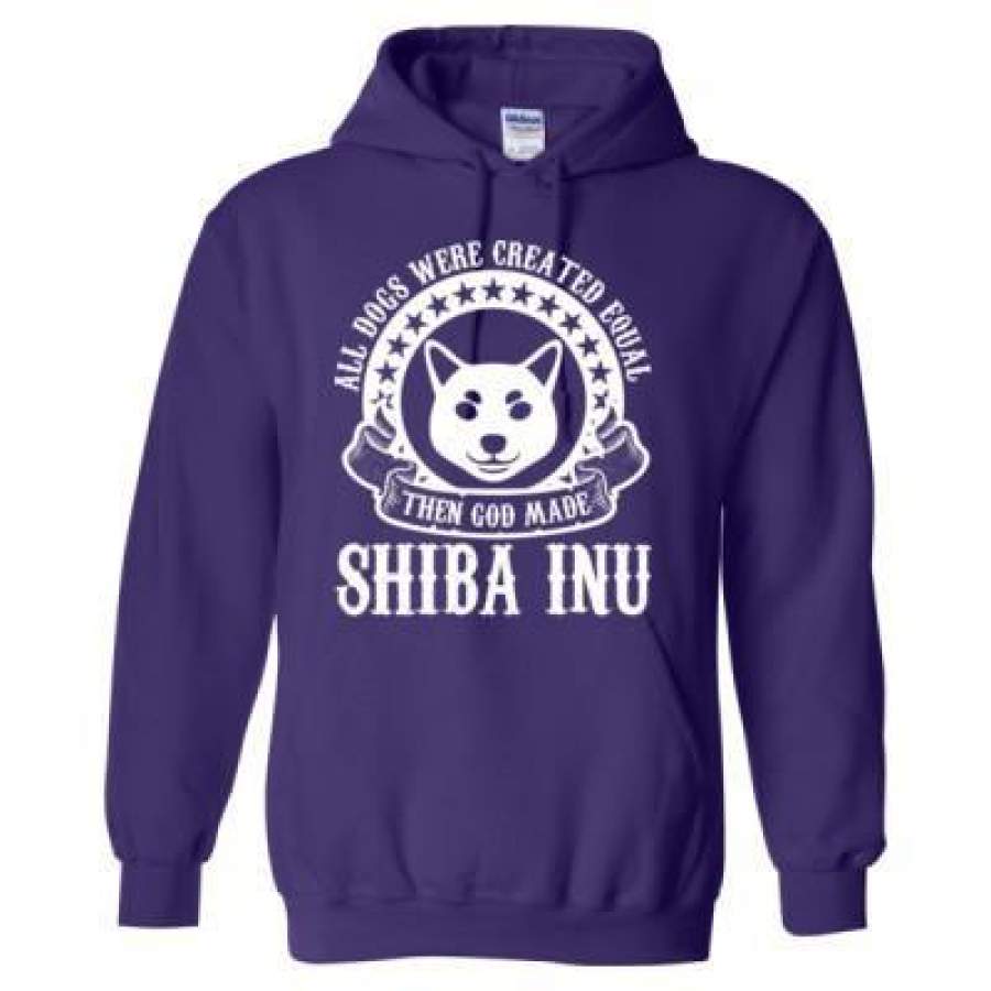 AGR All Dogs Were Created Equal God Made Shiba Inu – Heavy Blend™ Hooded Sweatshirt