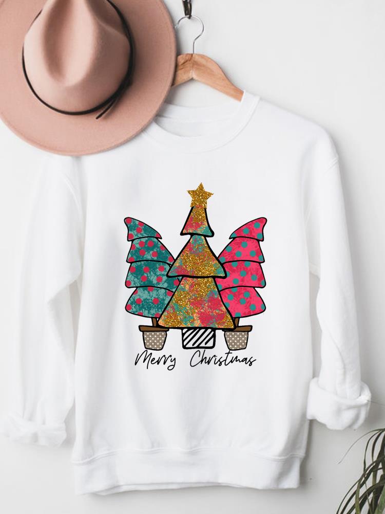 Women Christmas Clothes Clothing Festival Graphic Pullover Happy Time Trend Cute Merry Cartoon Fashion Female Sweatshirts alx