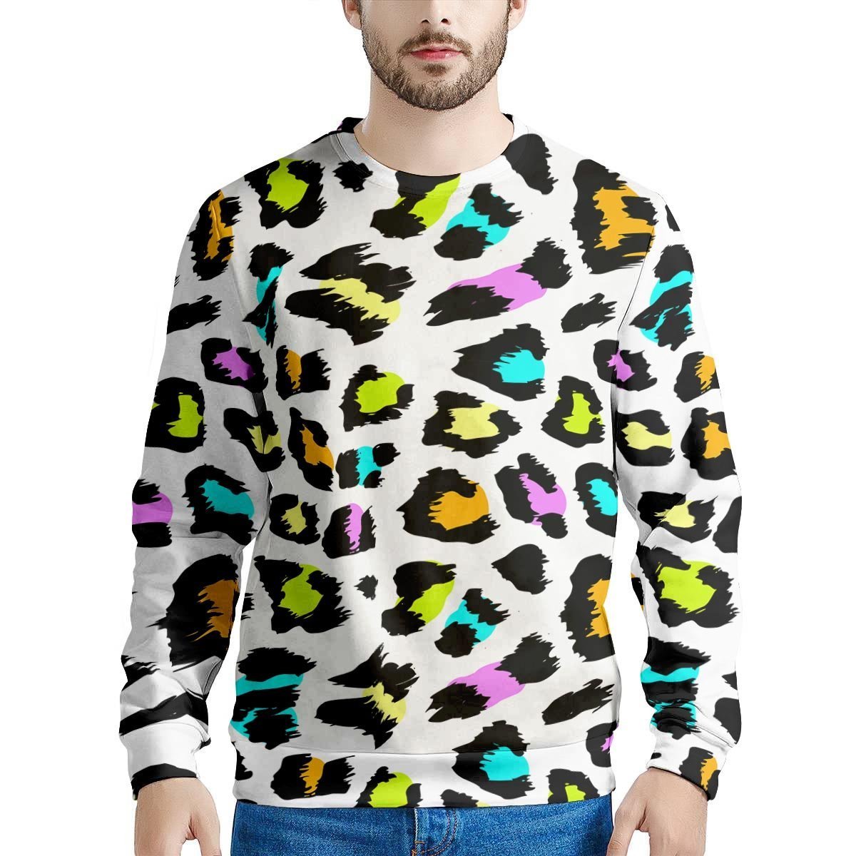 White Leopard Men’S Sweatshirt