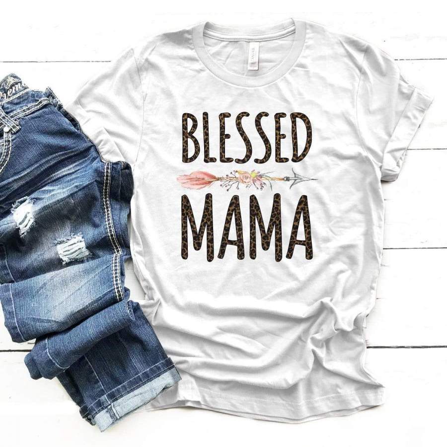 Blessed Mama Leopard Arrow Premium Unisex T-Shirt