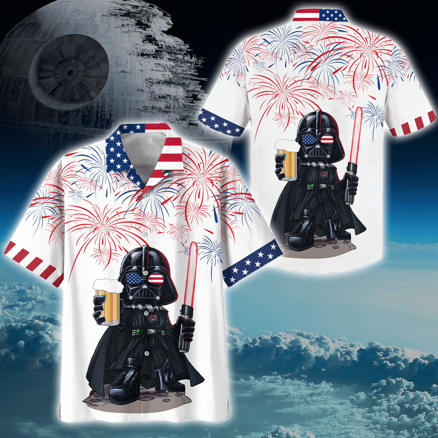 Star Wars Darth Vader Doodle Style For Man And Woman Print Short Sleeve Hawaii Shirt Ha35136