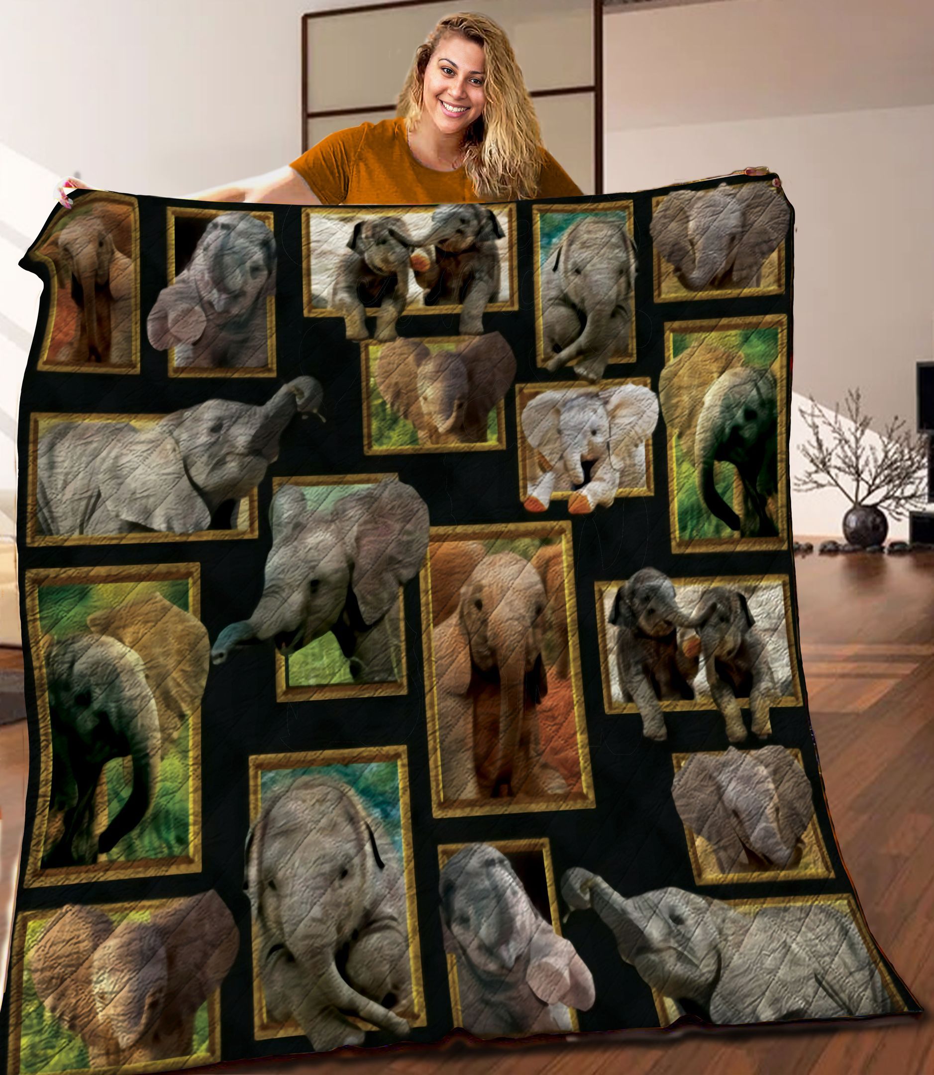 African Elephant Quilt Blanket C9B300501Pt