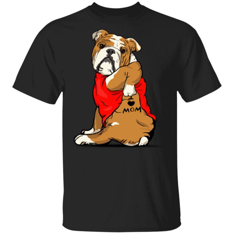 Bulldog Tattoo I Love Mom Cute Dog Shirt Mother’s Day Gift