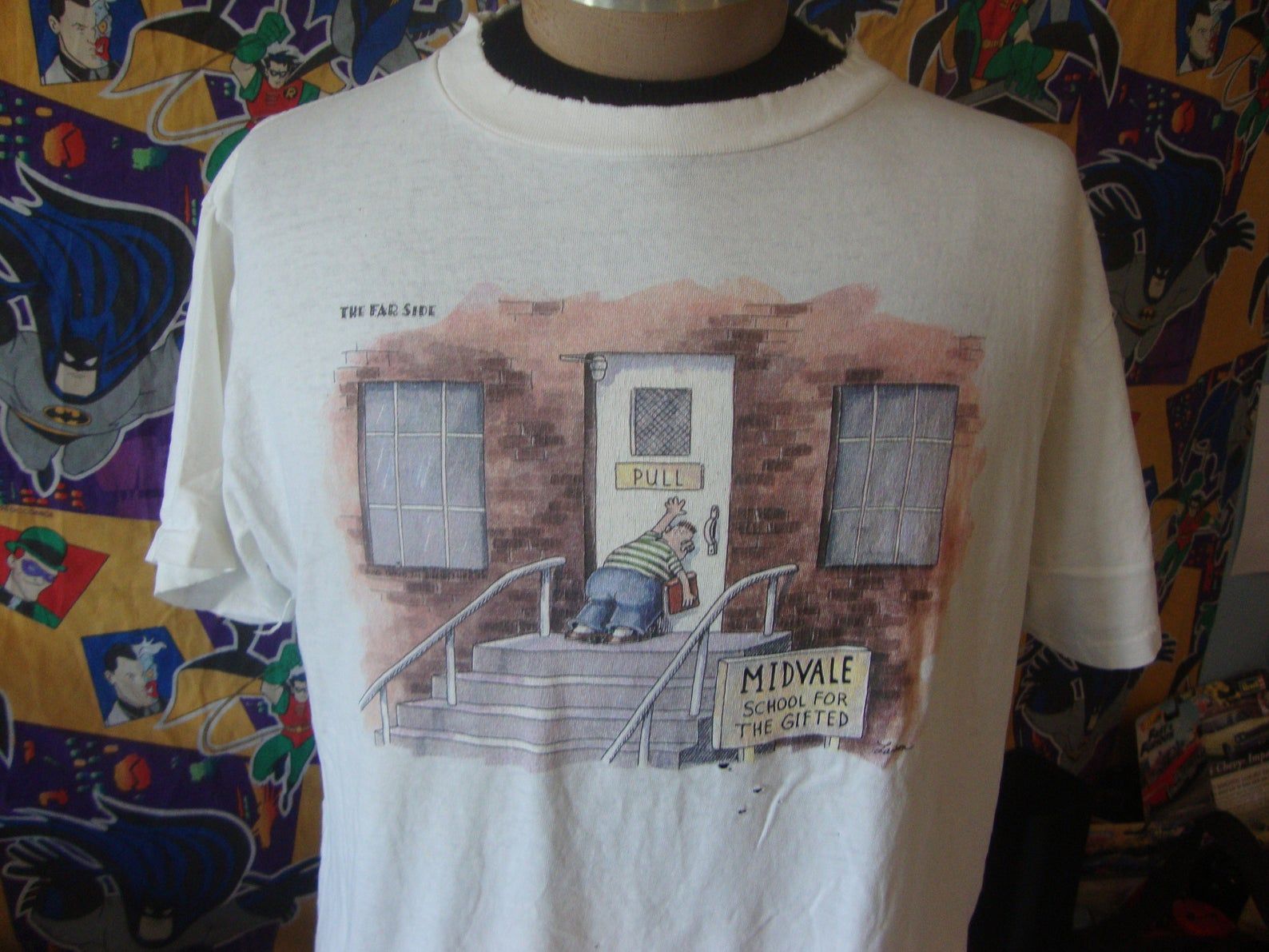 The Far Side Vintage Midvale School For The Gifted Classic Gary Larson Sunday Newspaper Surrealist Comedy Comic Strip Promo T Shirt