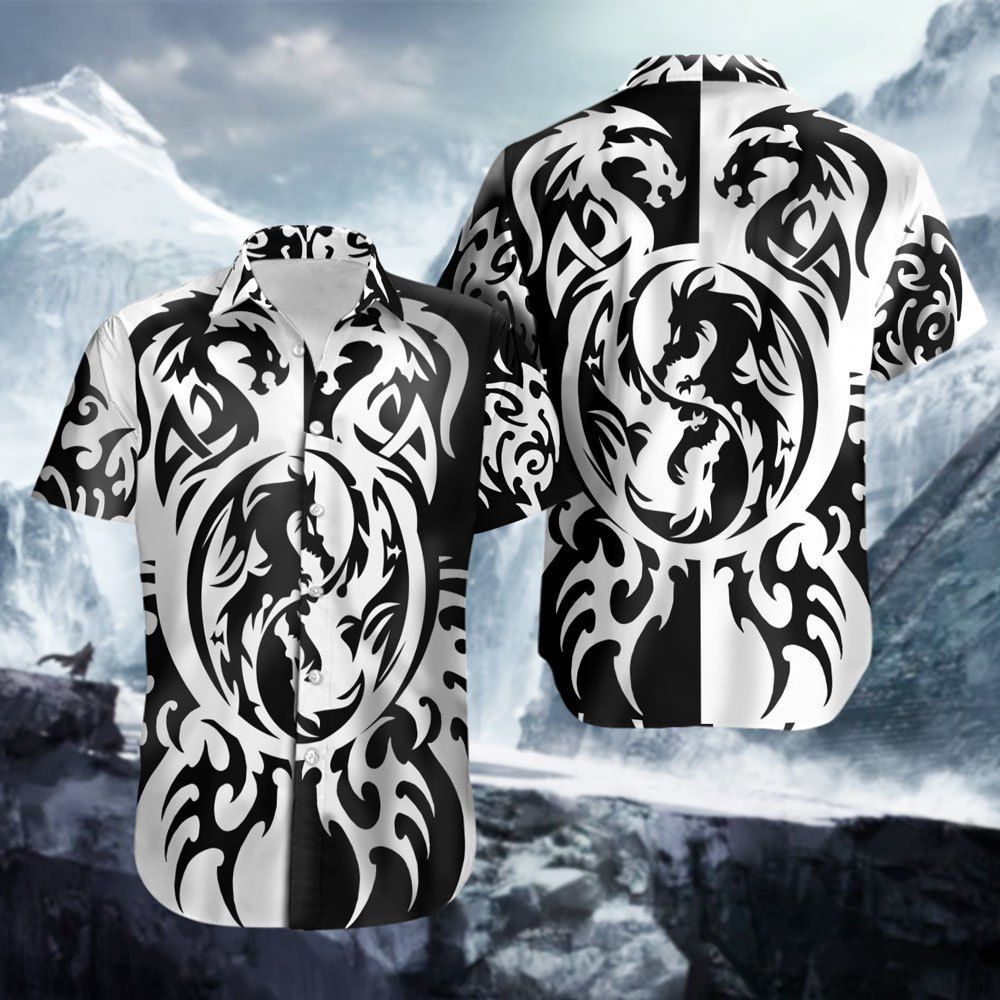 Buy Viking Ying Yang Dragons Hawaii Shirt Ha30648